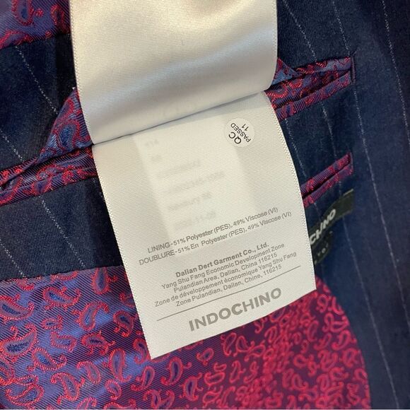 Men's Navy Pinstripe Blazer - Picture 12 of 13